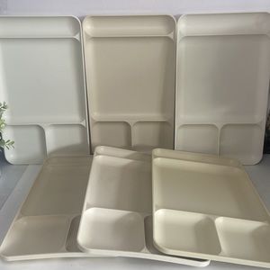 Vintage Tupperware Divided Food Tray Set of 6.